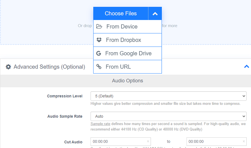 FreeConvert.comでWAVをFLACに変換する