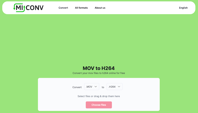 MiConv.com で MOV を H.264 に変換します