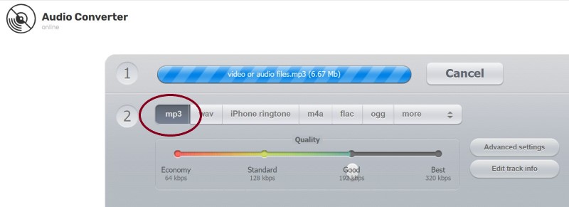 オンラインでMP3オーディオファイルを変換する