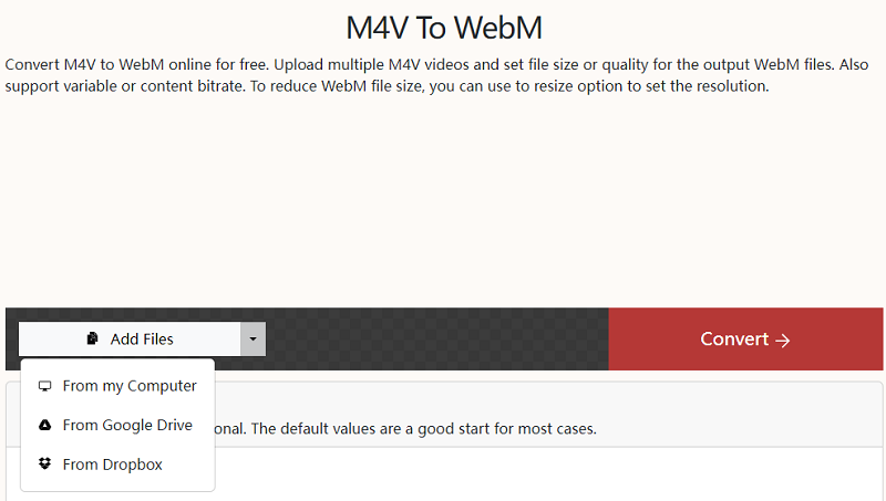 M4VをWebMに無料で変換