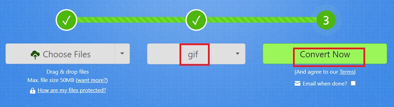 Zamzar を使用して 3GP を GIF にトランスコードする